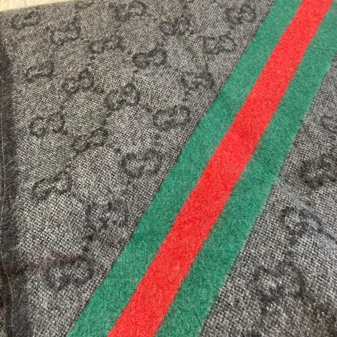 極美品✨GUCCI シェリーライン　マフラー　アルパカ　滑らかな肌触り　男女兼用