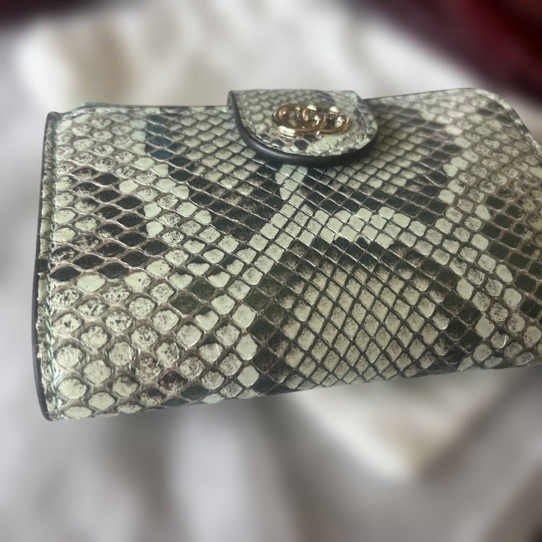 GUCCI パイソンウォレット　バンブー付き