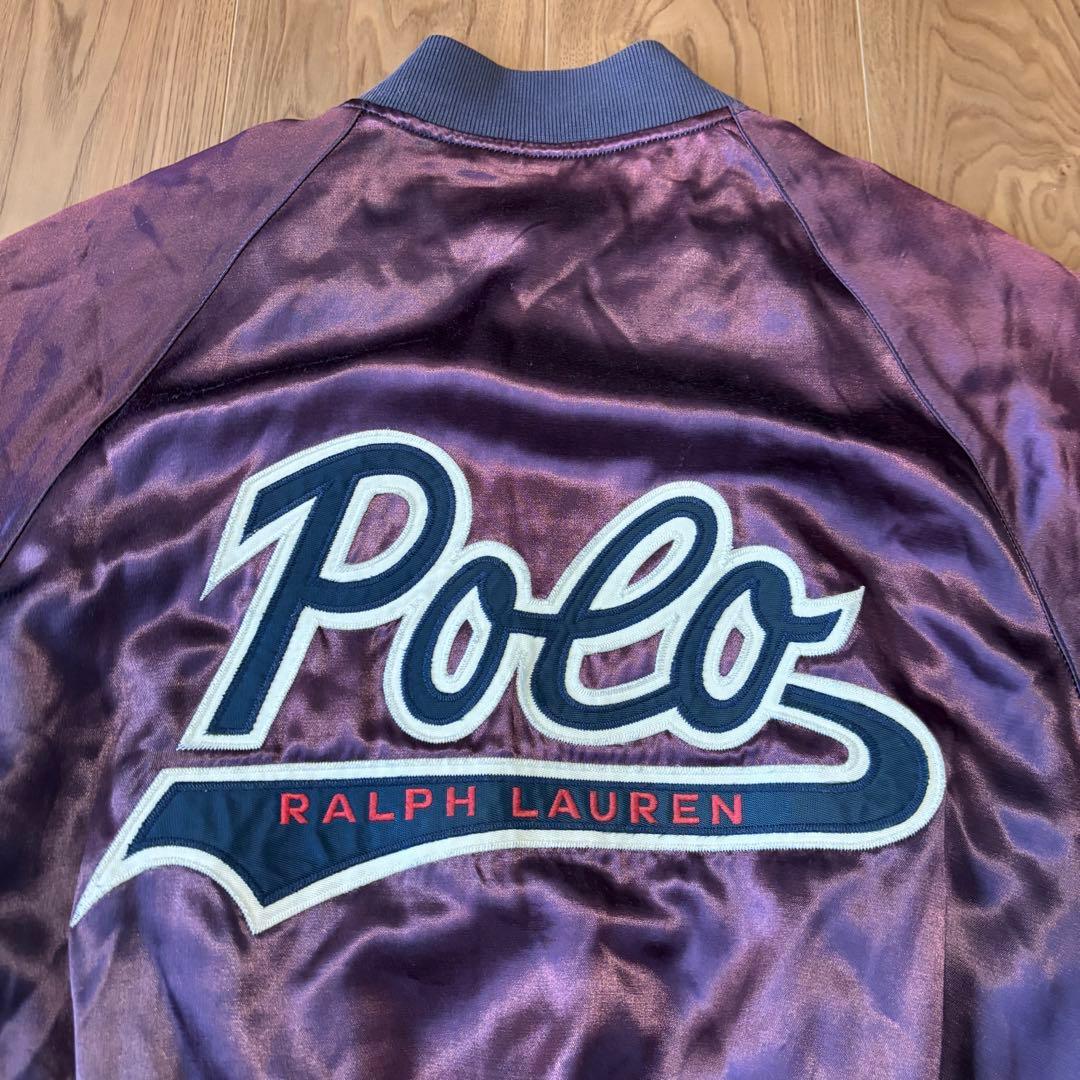 古*】様 美品◎ 90s POLO SPORT サテン スタジャン USA製 ポ