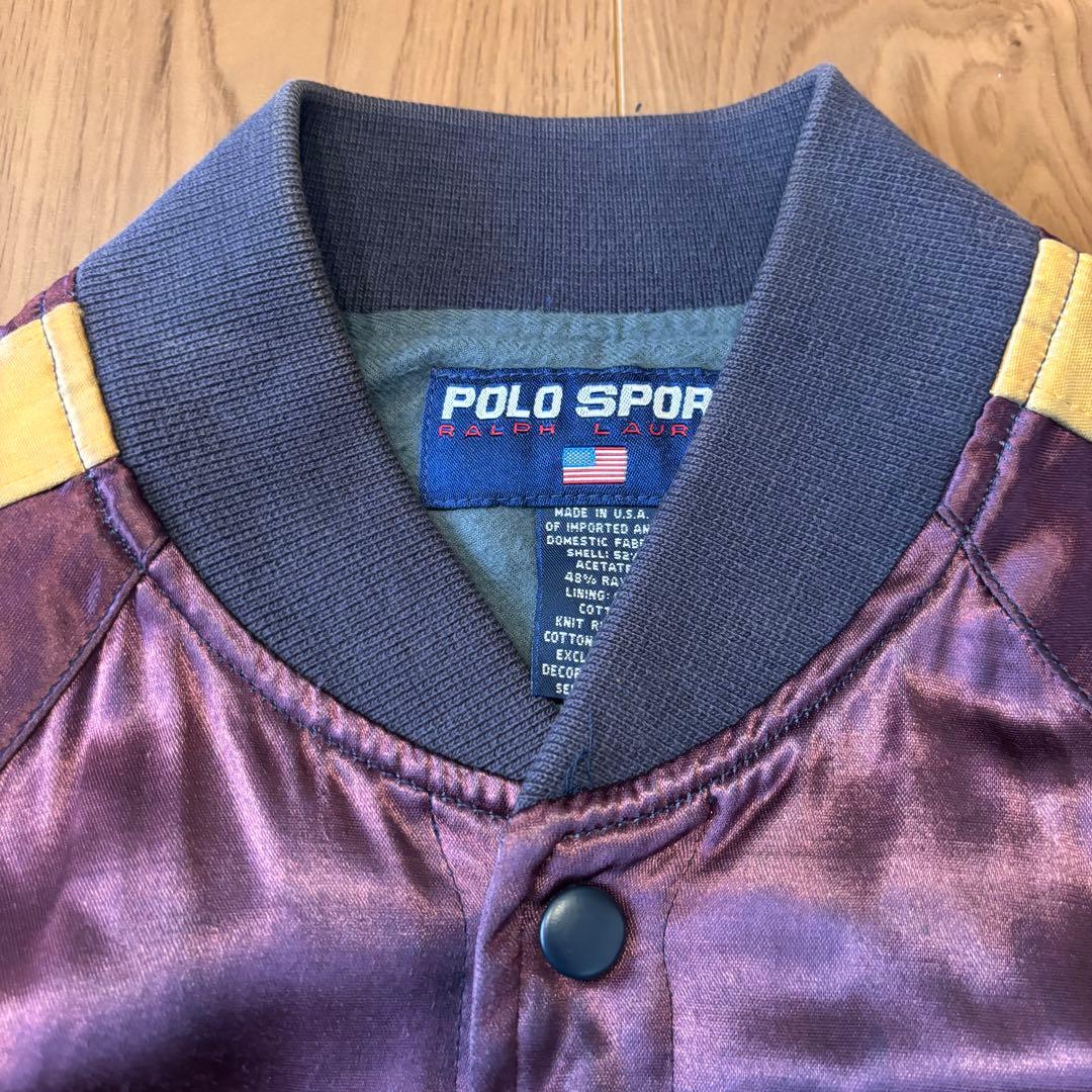 古*】様 美品◎ 90s POLO SPORT サテン スタジャン USA製 ポ