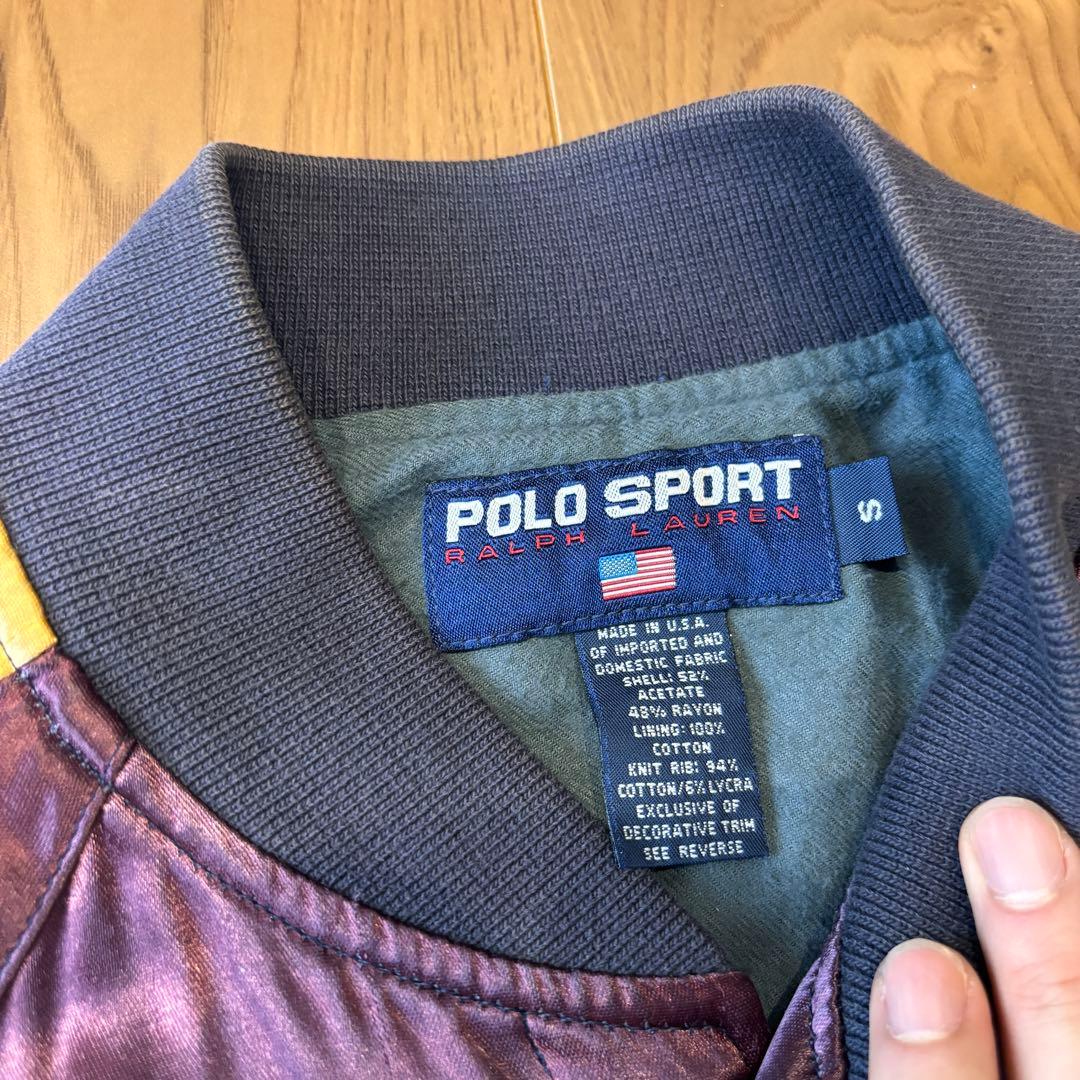 古*】様 美品◎ 90s POLO SPORT サテン スタジャン USA製 ポ