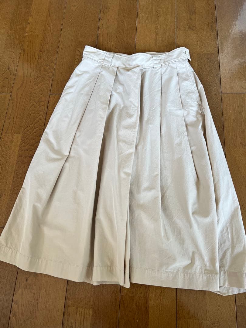 45rpm先染めダンプのキュロットスカート ベージュ　綿100%