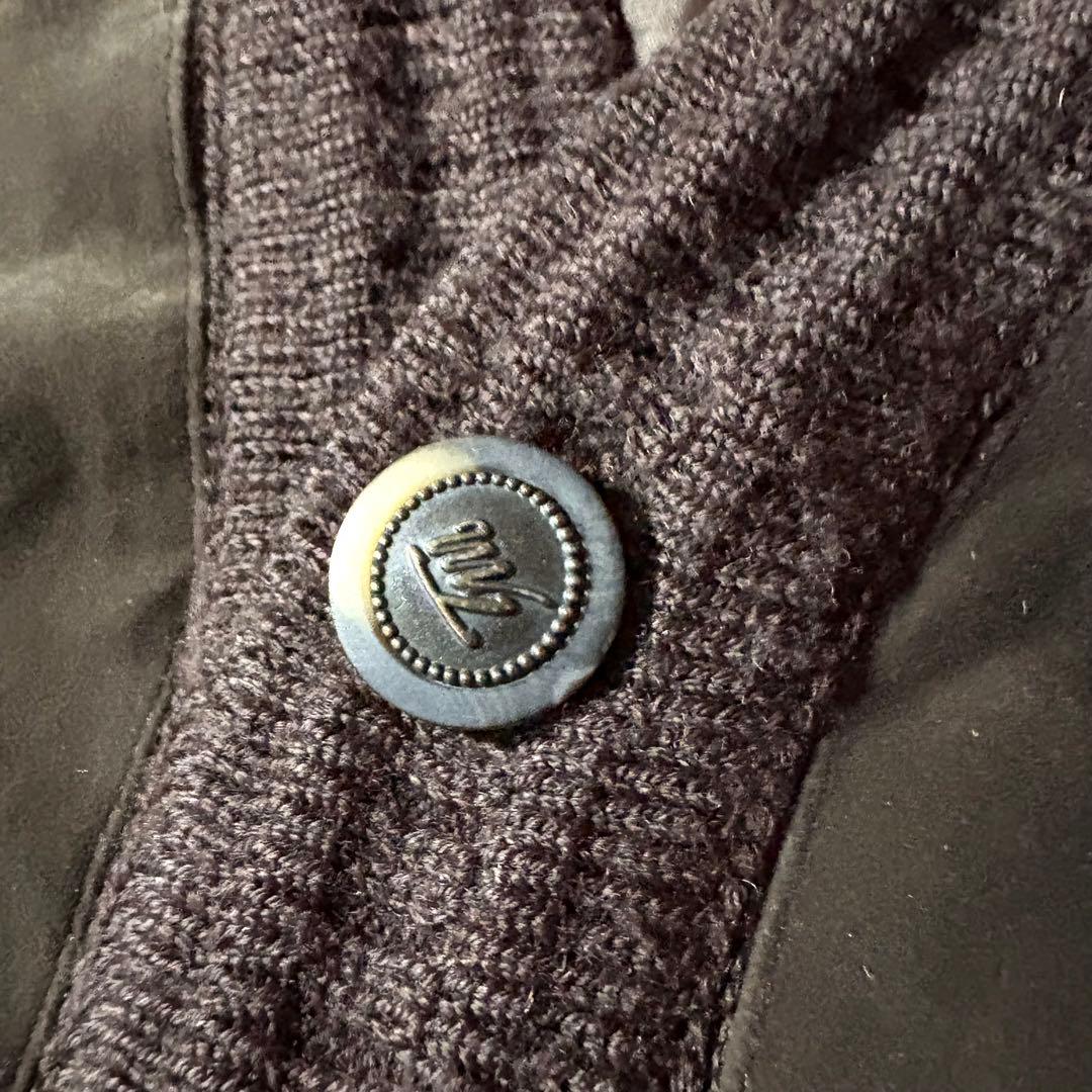 vintage起毛ニット切替カーディガンジャケット短丈グランパCBOYブラウンL