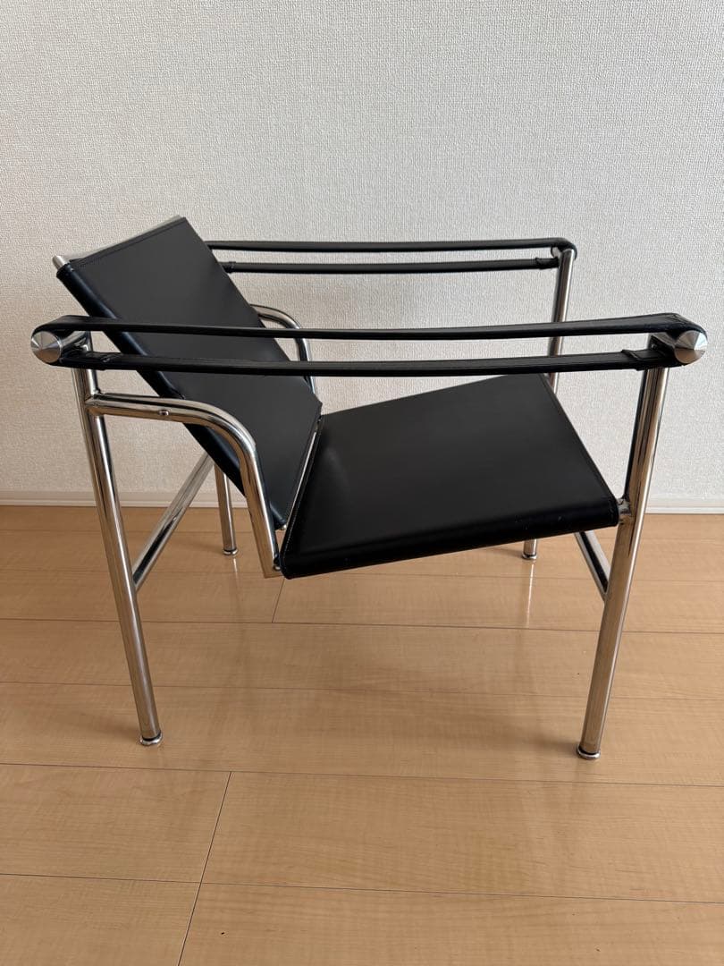 ル・コルビジェ　LC1　スリングチェア　リプロダクト　本革レザー　ブラック　黒