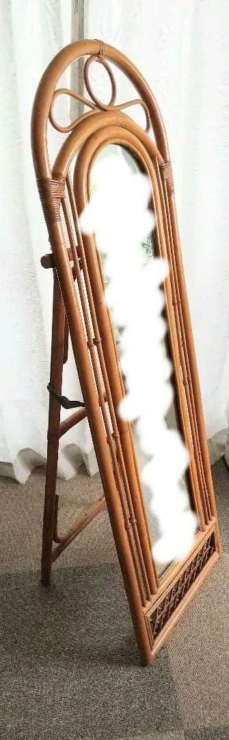 ラタン スタンドミラー　姿見