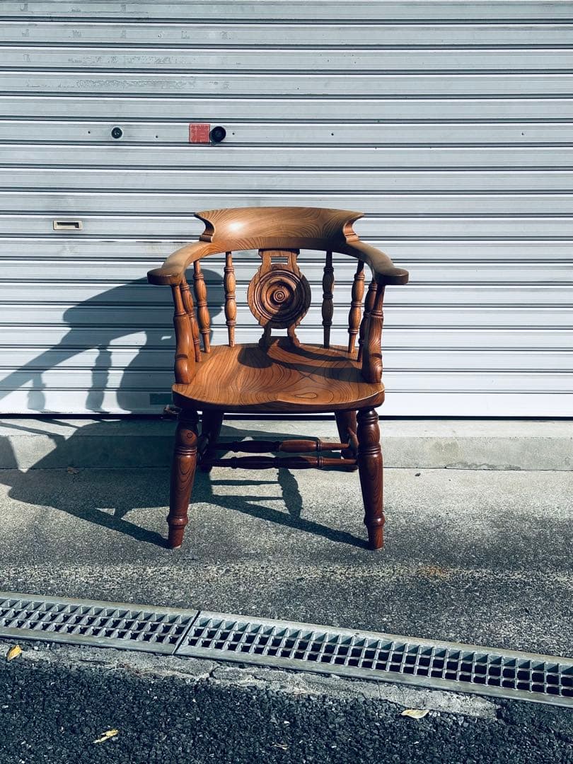 松本民芸家具　大キャプテンチェアー　欅に漆塗り　最上級　ウィンザーチェアー　椅子