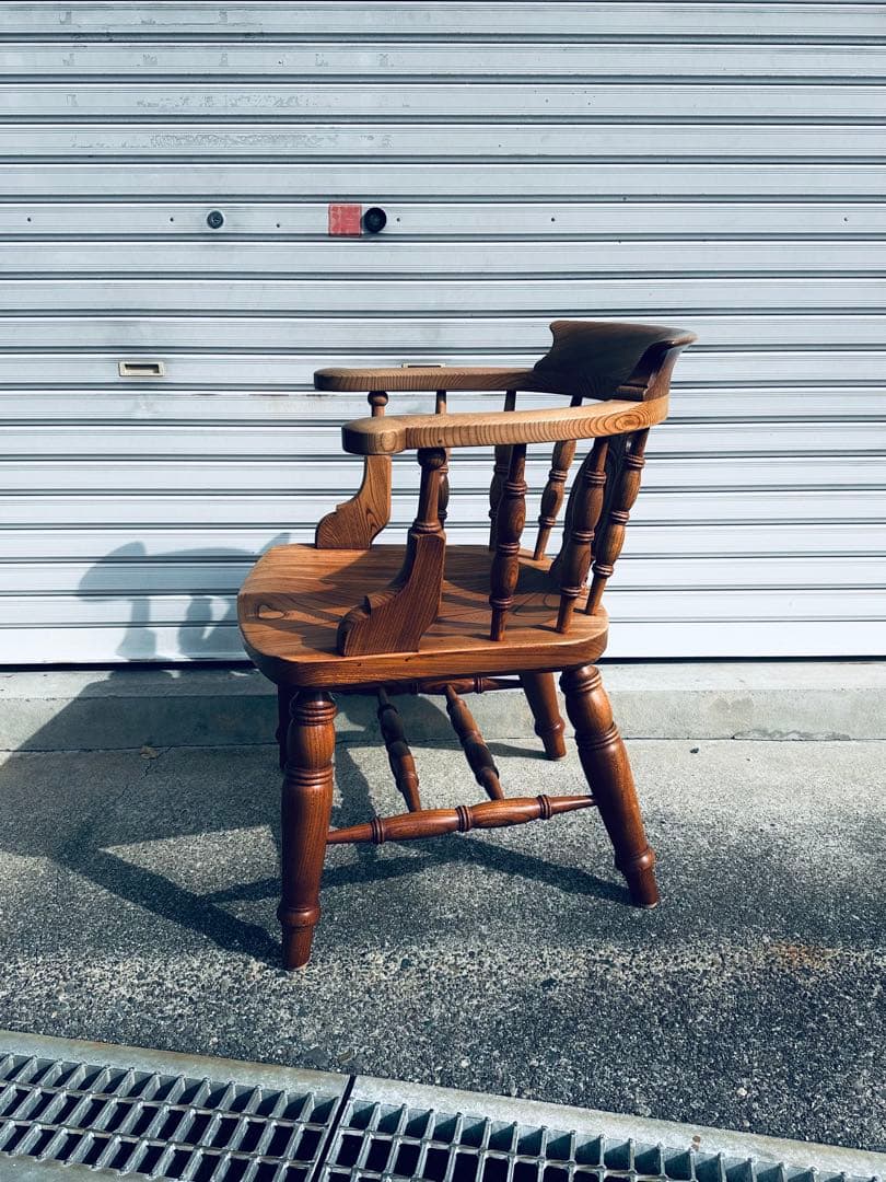 松本民芸家具　大キャプテンチェアー　欅に漆塗り　最上級　ウィンザーチェアー　椅子