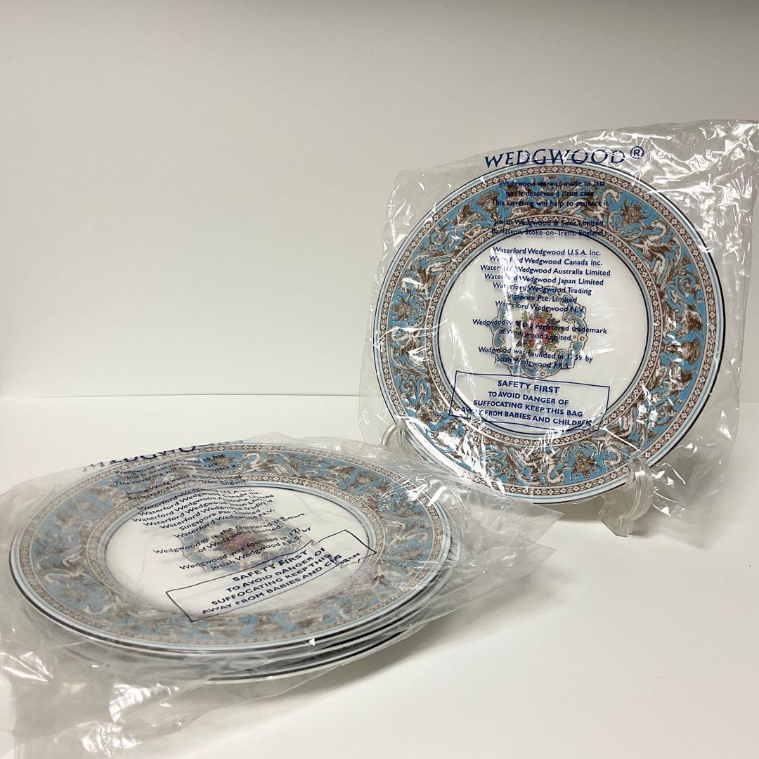 【未使用品】ウェッジウッド フロレンティーンターコイズ プレート ケーキ皿 4枚