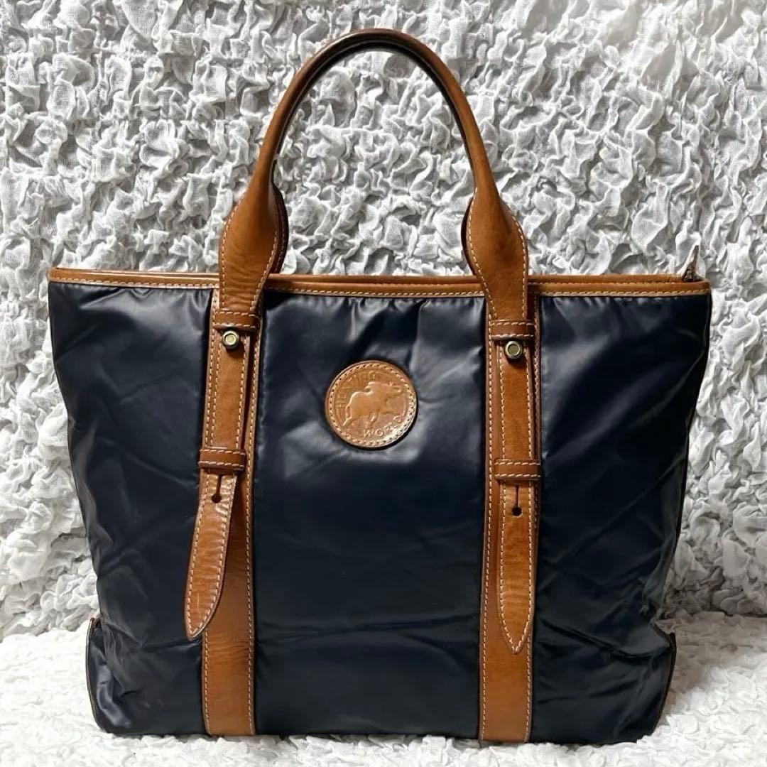 希少✨バチュークロス　ハンティングワールド　ネイビー トートバッグ A4 通勤