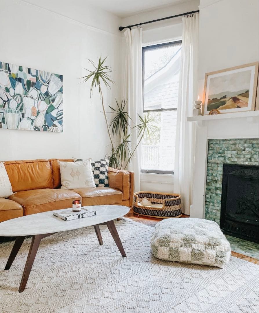 ヴィンテージベニワレンのチェック柄プフ