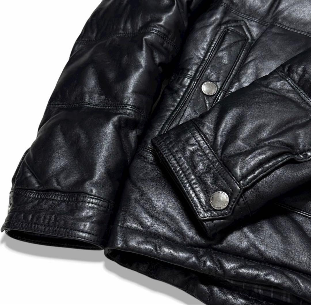 定価30万のレザーダウンジャケット　羊革BURBERRY BLACK LABEL