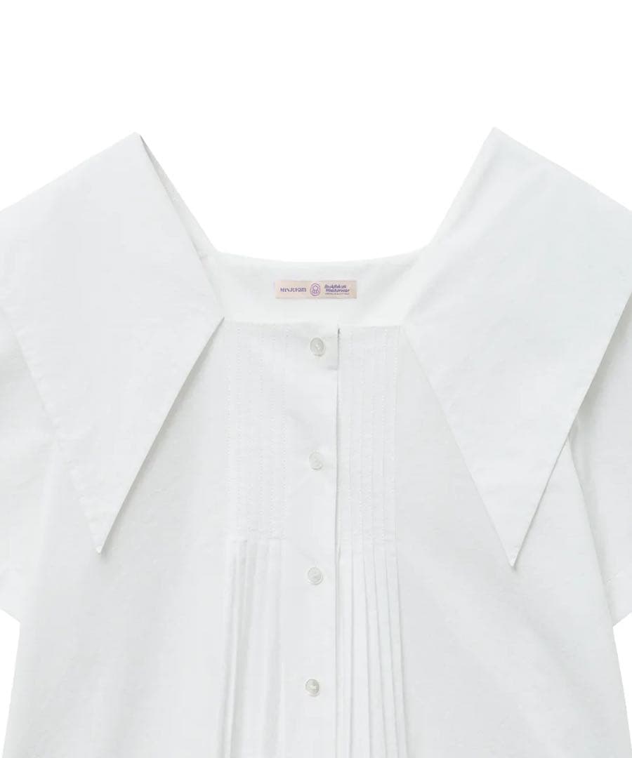 【入手困難】MINJUKIM SQUARE NECK PINTUCK SHIRT