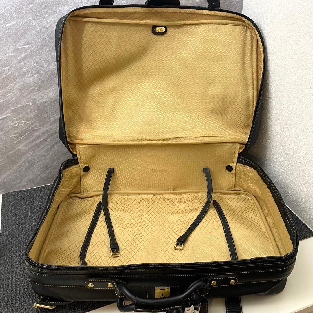極美品✨グッチ 幅51cm レザー ボストンバッグ シェリーライン GG 黒