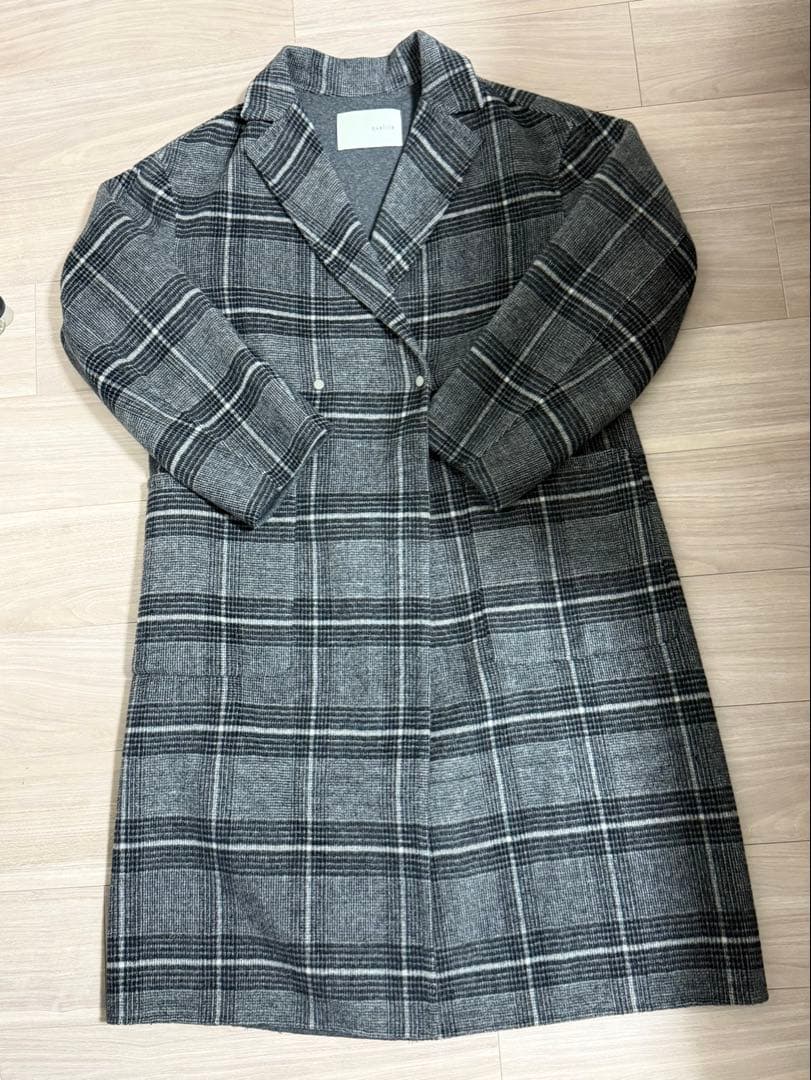 ⭐︎yukiさん専用⭐︎グレー チェック柄 ロングコート Mサイズ