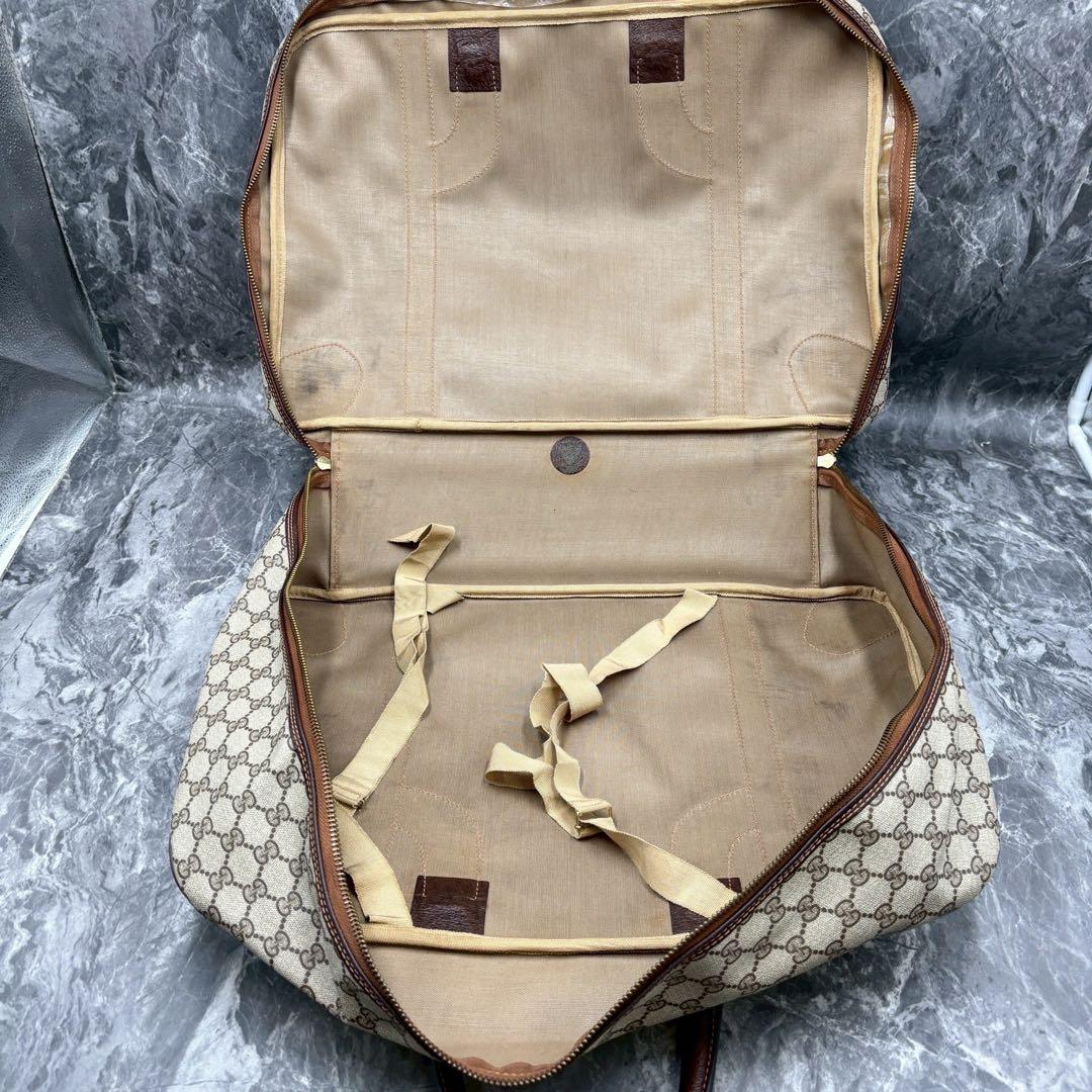 ✨美品✨GUCCI GG ボストンバッグ レザー ハンド ベージュ ブラウン