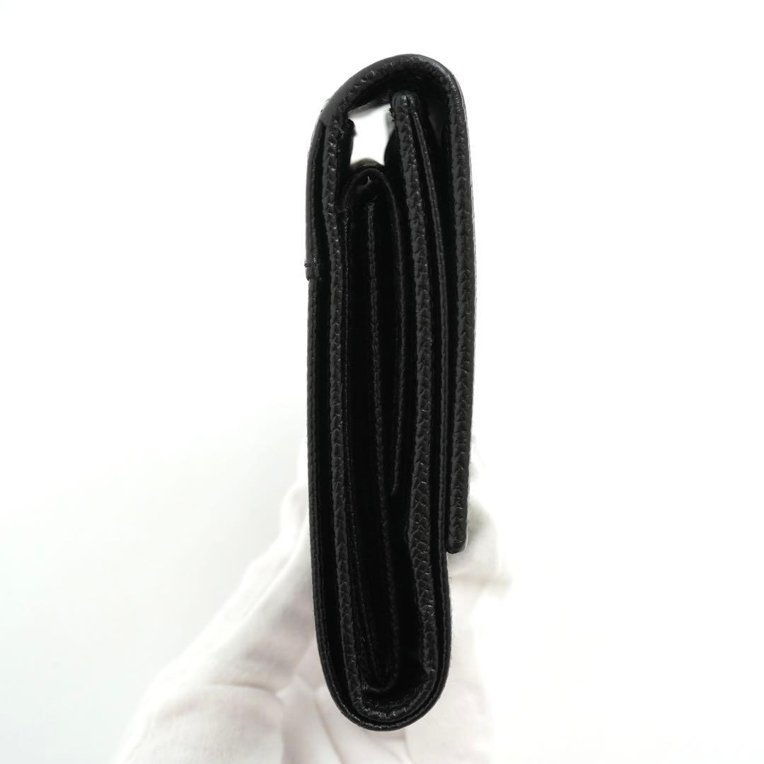 ✨極美品・箱付✨　ブルガリ　三つ折り　クラシコ　ロゴマニア　レザー　ブラック