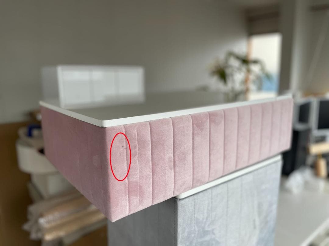 ピンク ベルベット ドレッサー 訳あり品　写真をご確認108-60-②デスクのみ