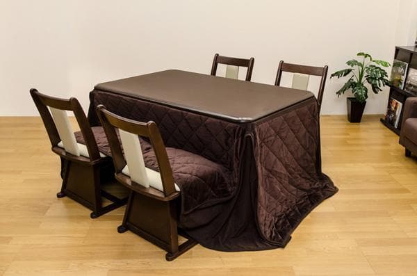 《新品・送料無料》ダイニングコタツ　135×85　長方形　掛け布団セット
