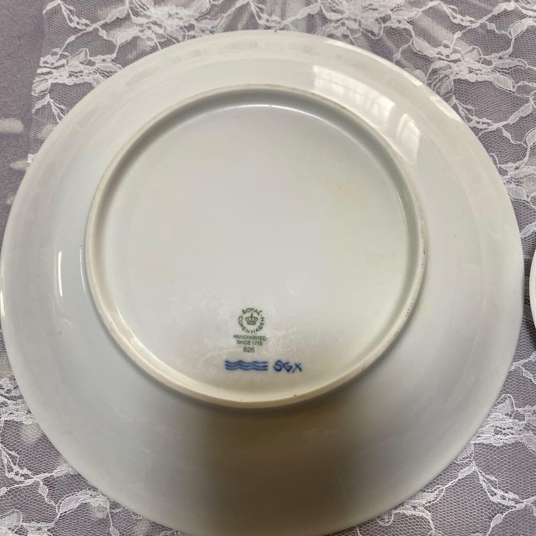未使用自宅保管品ロイヤルコペンハーゲンブルーパルメッテ湯呑み2客プレート26cm