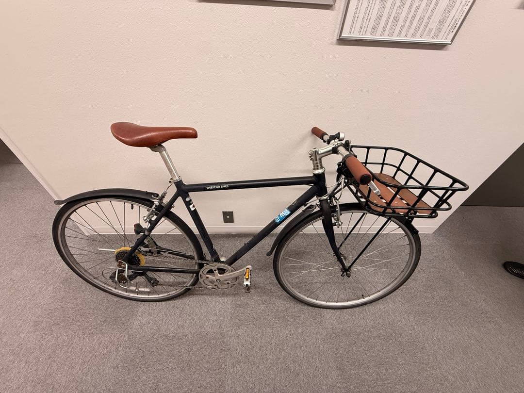 Asahi製クロスバイクWEEKEND BIKES 2019年 黒 前カゴ付