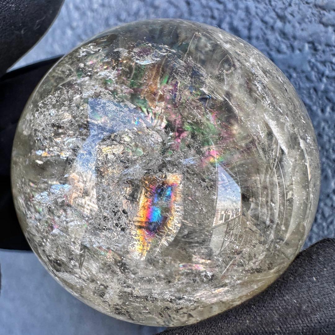 【金運·商売❗️ 】別格高級品❗️シトリン黄水晶 丸玉レインボー☆天然石A1386