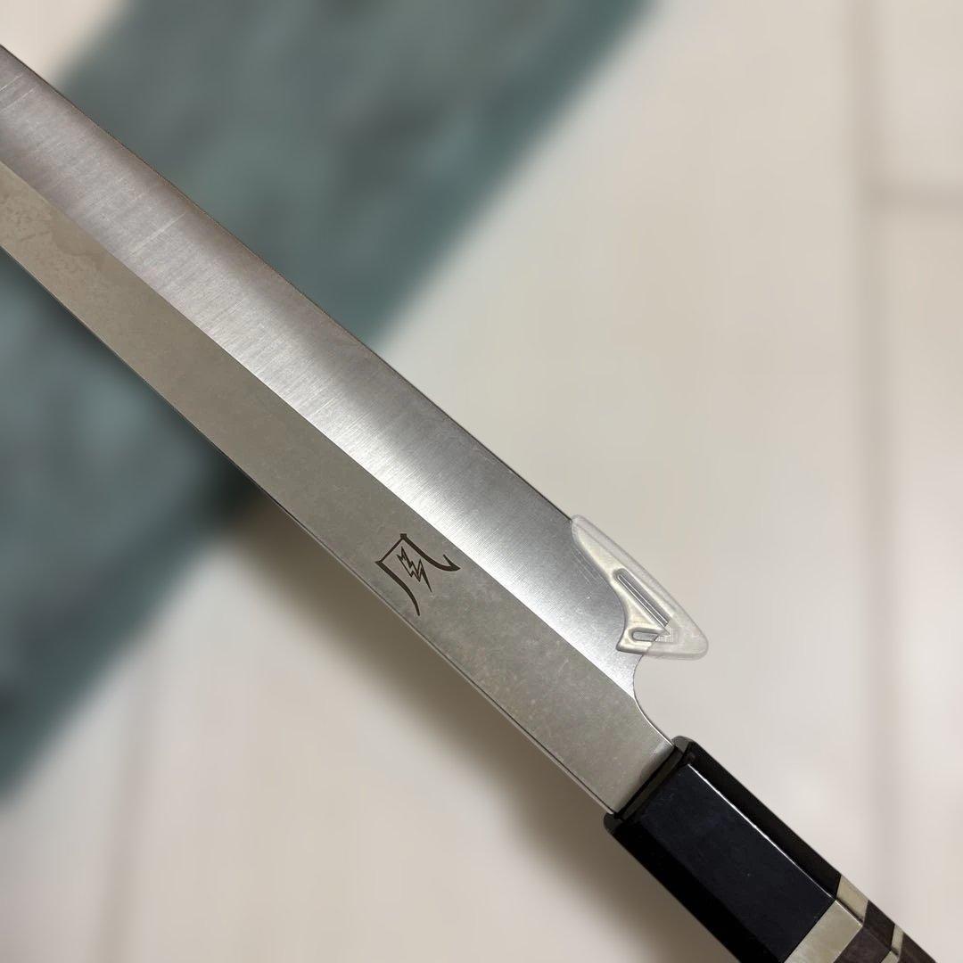 風刃 柳刃包丁 9寸 V金10号 刺身包丁 和包丁黒檀黒水牛角八角柄