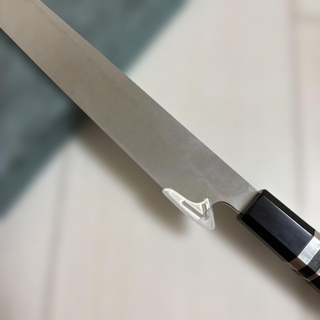 風刃 柳刃包丁 9寸 V金10号 刺身包丁 和包丁黒檀黒水牛角八角柄