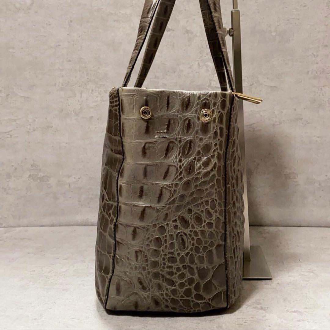 極美品 FURLA フルラ クロコ型押し 2way トートバッグ A4可 大容量