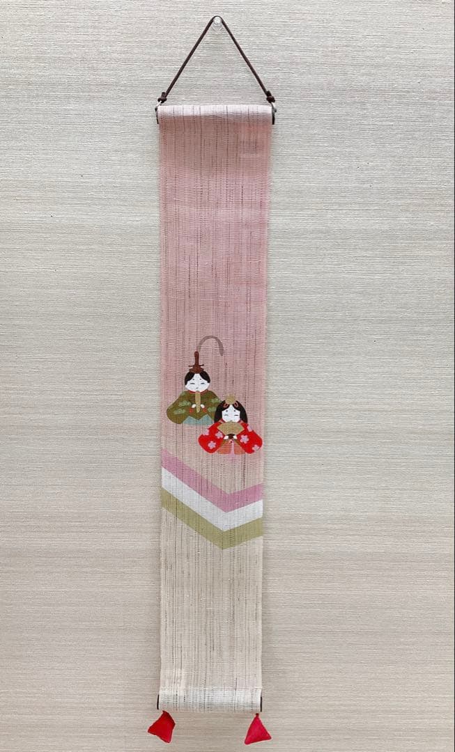 豆タペストリー【三色雛】ひな祭り お節句 お誕生祝い 3月ウォールデコ 新品