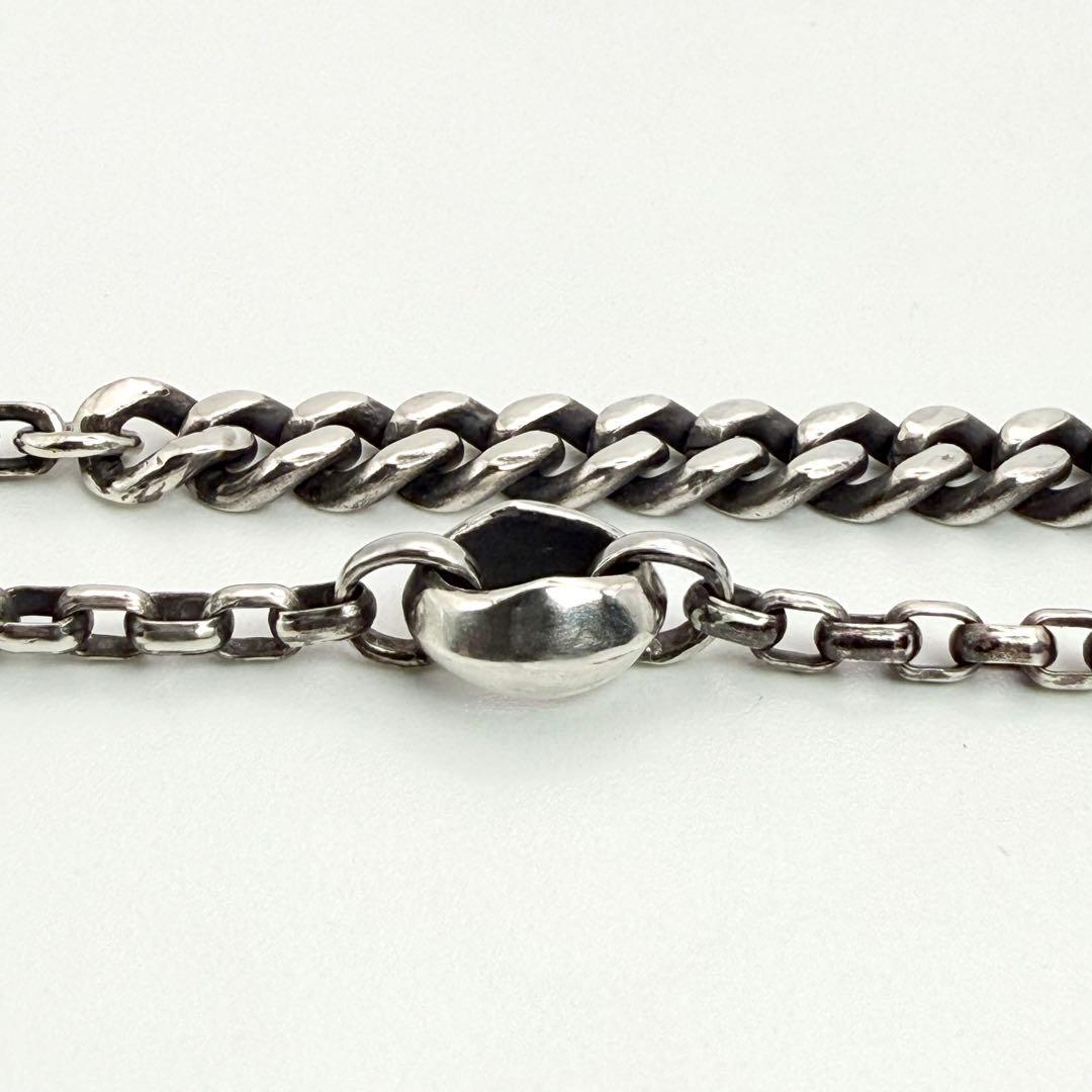●【美品】SILVER925 アシンメトリーチェーン⑥ 約45cm