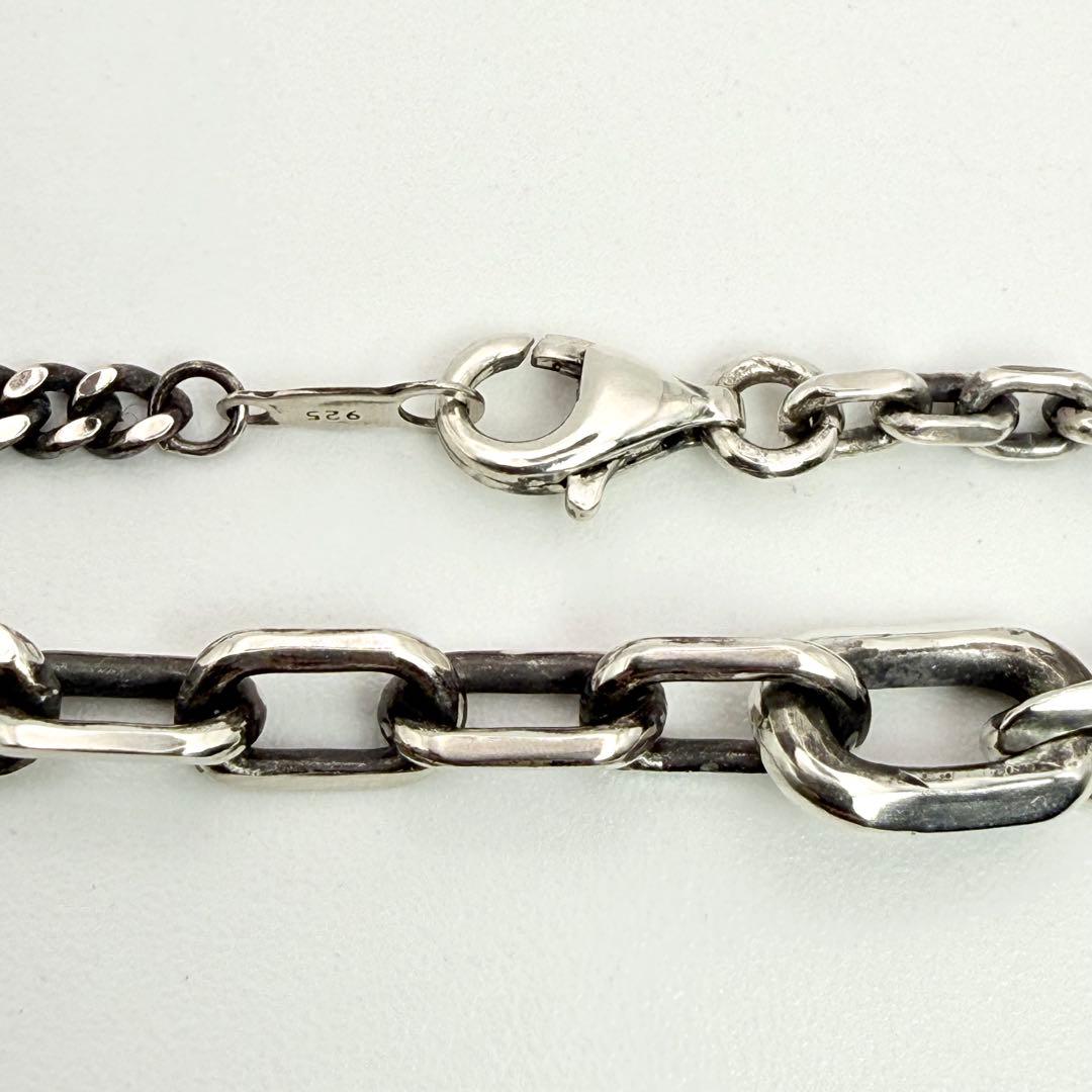●【美品】SILVER925 アシンメトリーチェーン⑥ 約45cm