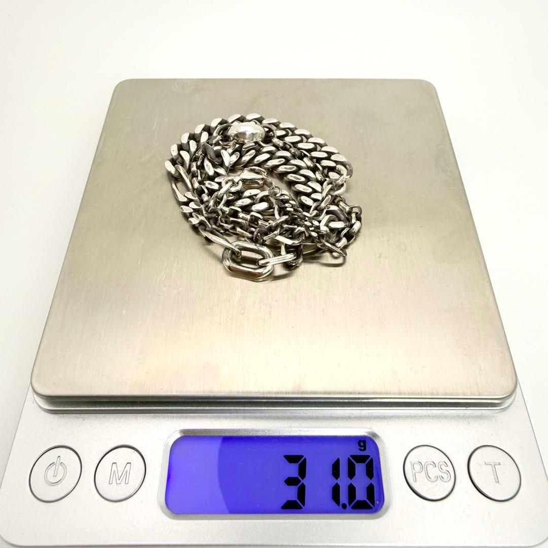 ●【美品】SILVER925 アシンメトリーチェーン⑥ 約45cm