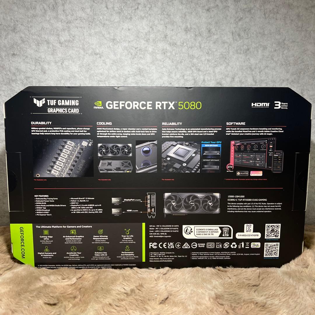 グラフィックボード・グラボ・ビデオカード ASUS TUF GAMING GEFORCE RTX 5080 OC 16GB