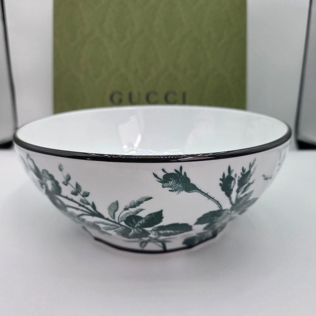 GUCCI　ハーバリウム　サラダボウル　グリーン　箱付き　未使用保管品　23cm