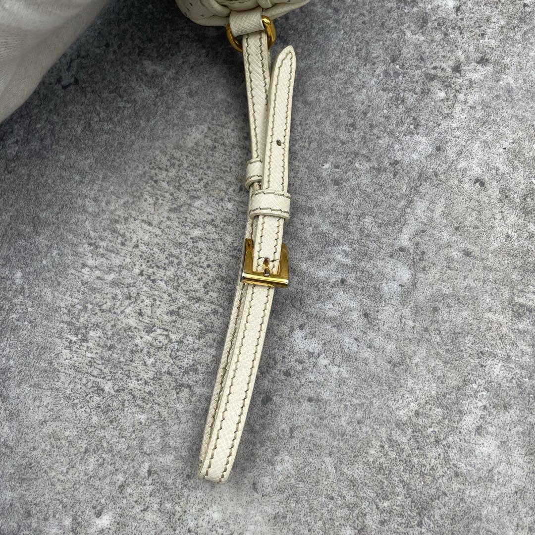 【微美品】PRADA プラダ　レザー　ポーチ　バイカラー　三角ロゴ