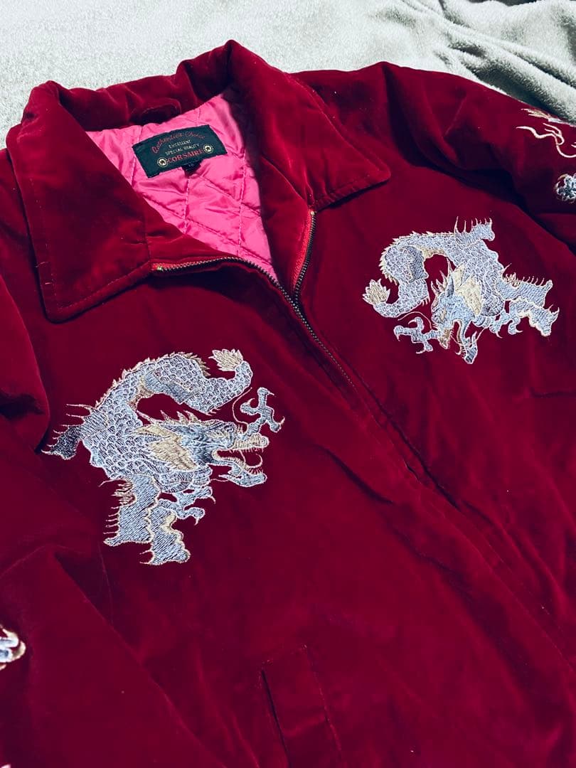 90s 美品 CORSAIRE 別珍 龍 日本限定 スカジャン vintage