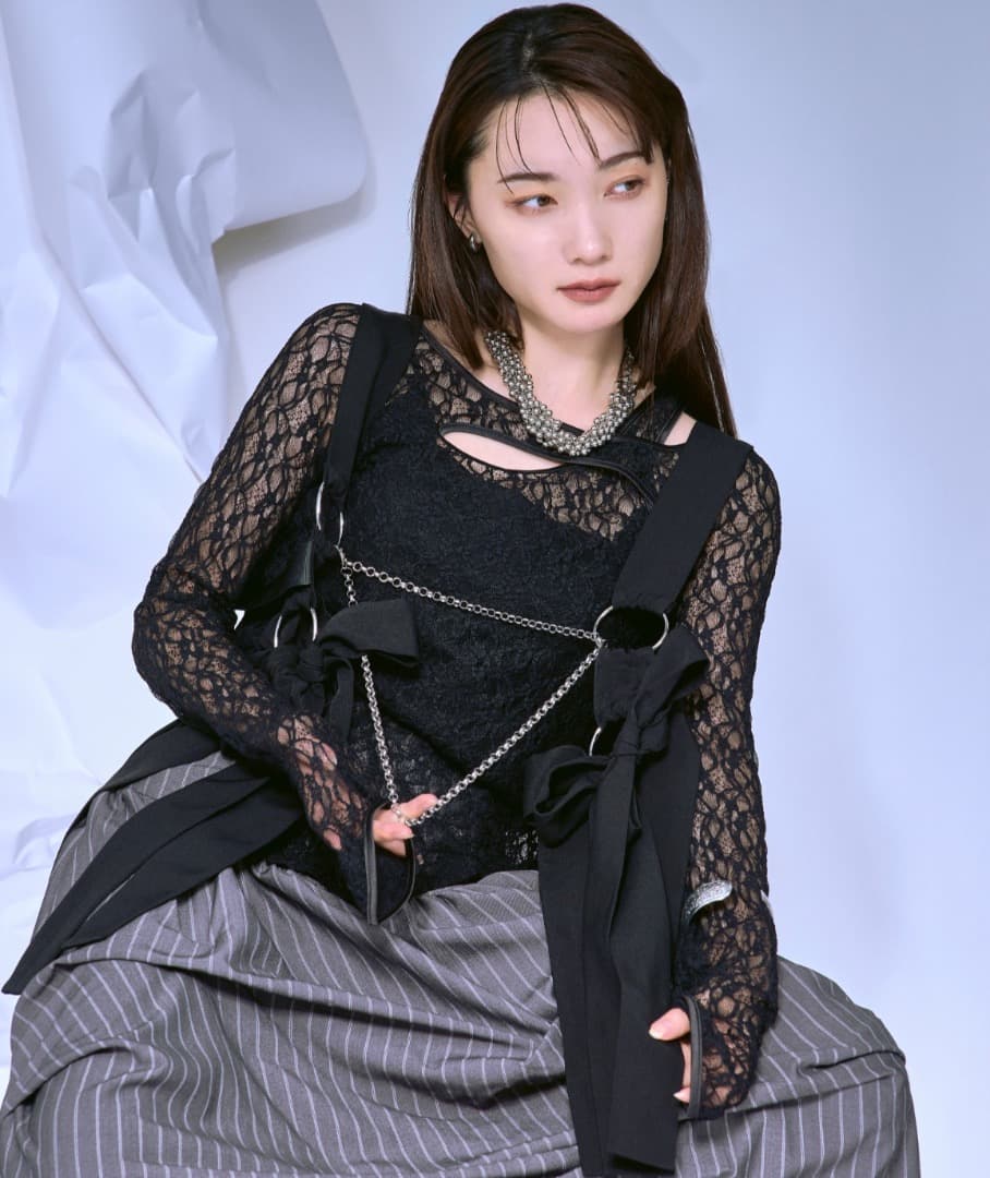 【Ezick】新品 Ribbon noir 2way プリーツメロウハーネス