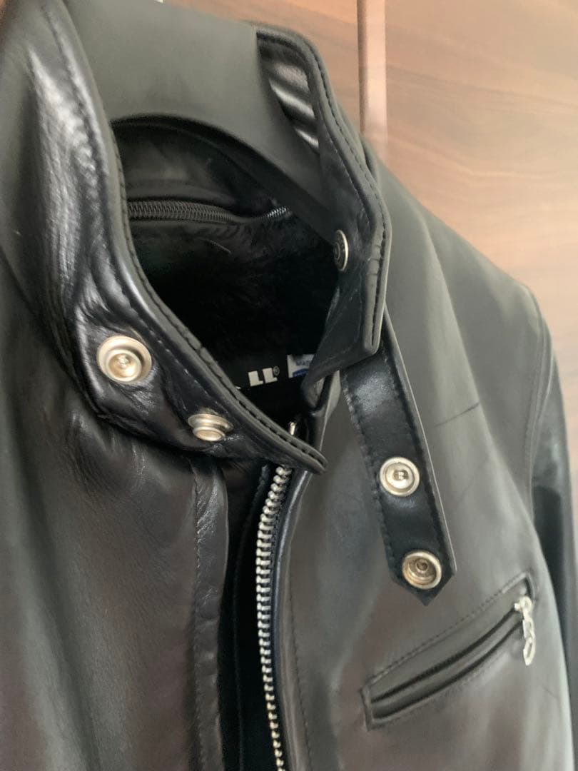 Schott 黒 レザー シングルライダースジャケット