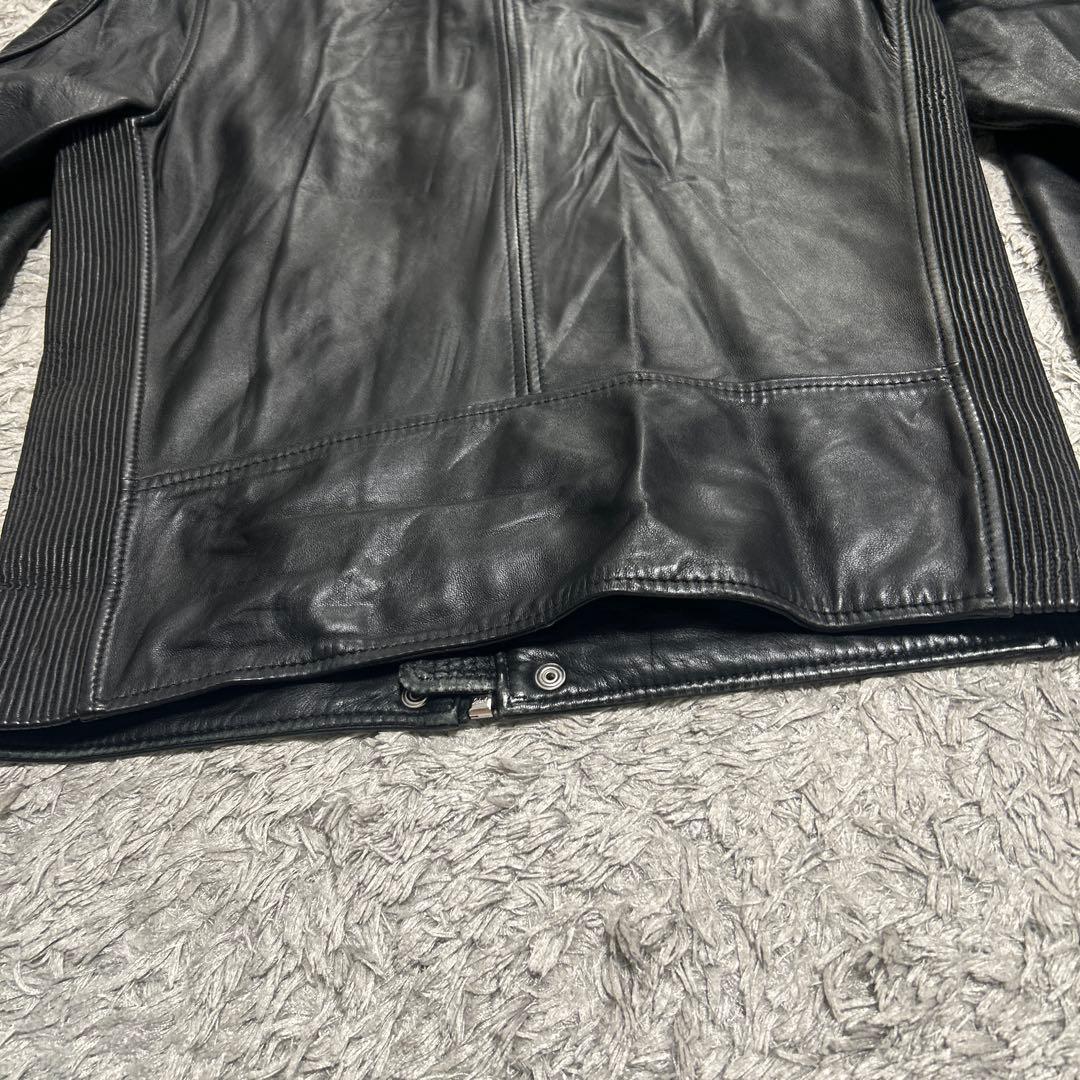 DIESEL黒ラムレザーシングルライダース
