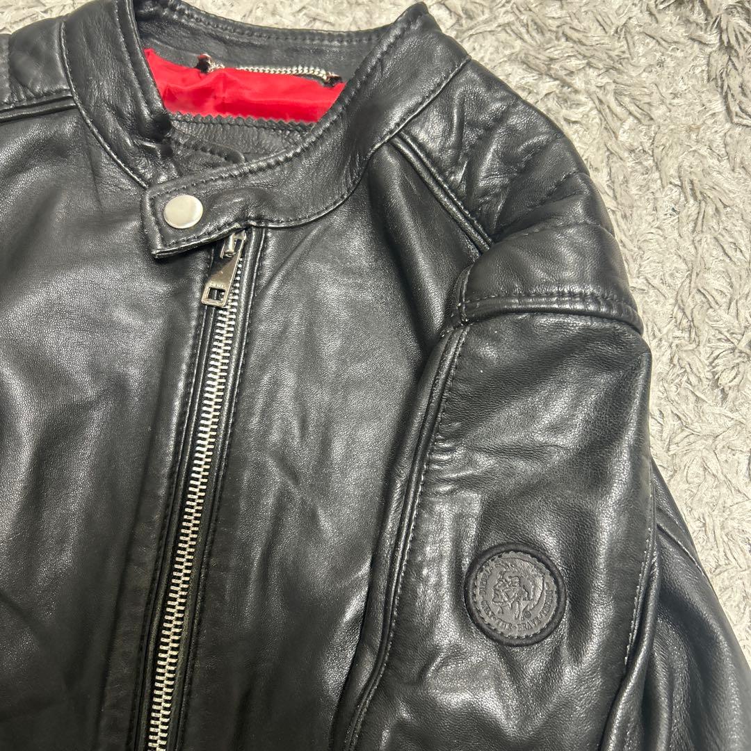 DIESEL黒ラムレザーシングルライダース