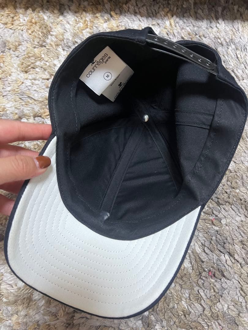 courreges ブラックベースボールキャップ