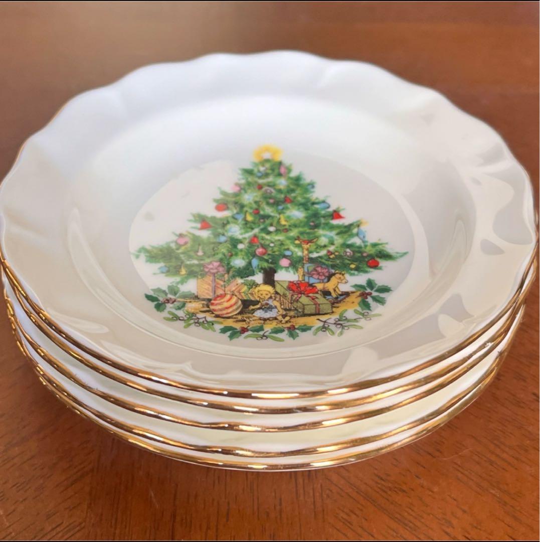 【美品】ロイヤルウィンチェスターダッチェス★クリスマス★プチプレート5枚