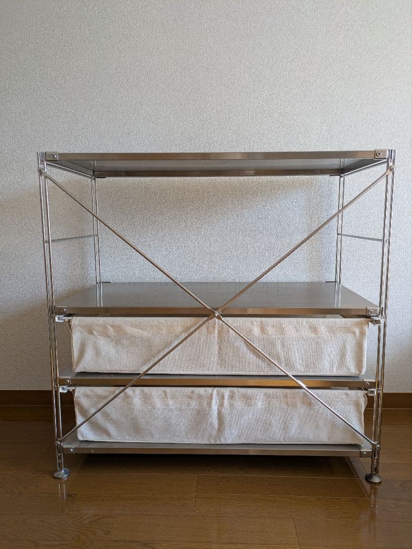 ステンレスユニットシェルフ　ステンレス棚セット　ワイド　小　無印良品