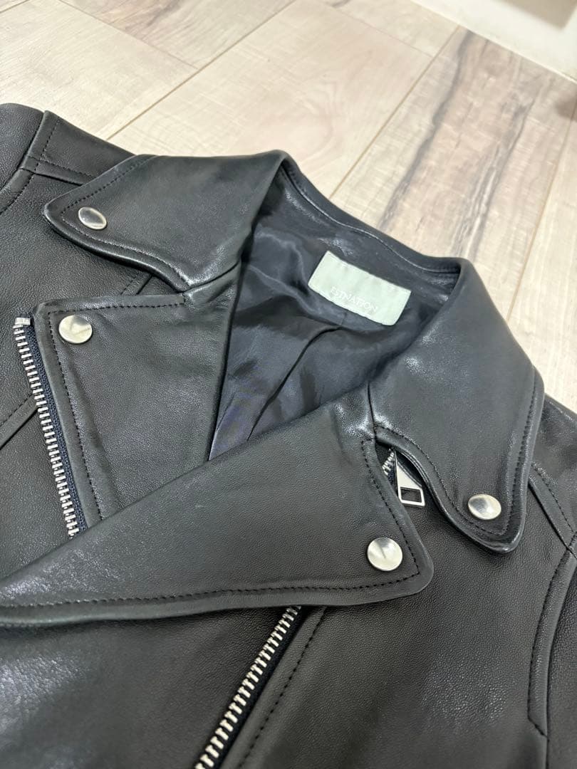 estnation シープレザー　ライダースジャケット　黒
