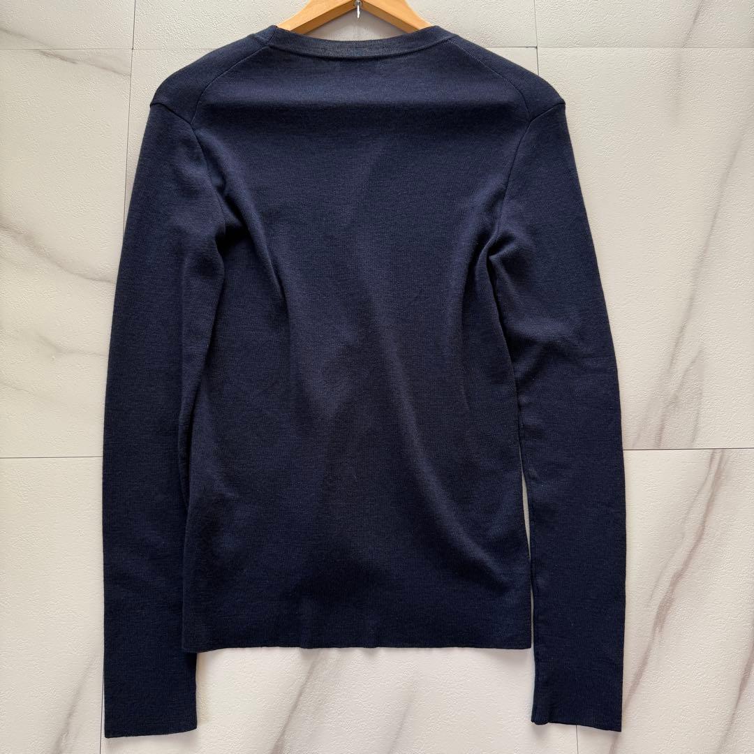 美品 JIL SANDER カーディガン ウール シルク ネイビー イタリア製