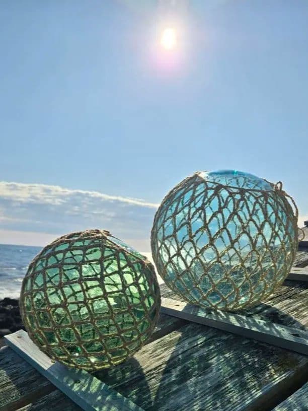 ガラス浮き玉 ガラス玉 大玉2個セット