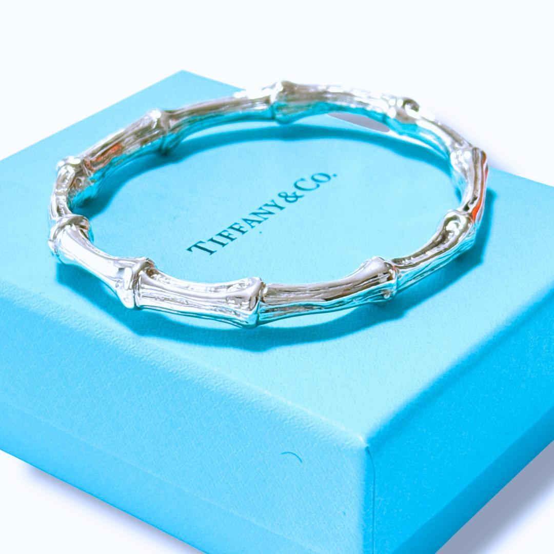 【未使用級】ティファニー バンブー モチーフ バングル Ag925 ブレスレット