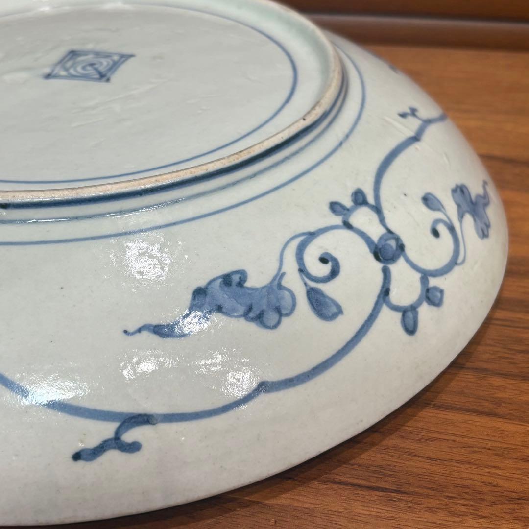 江戸時代　古伊万里　染め付　飾り皿