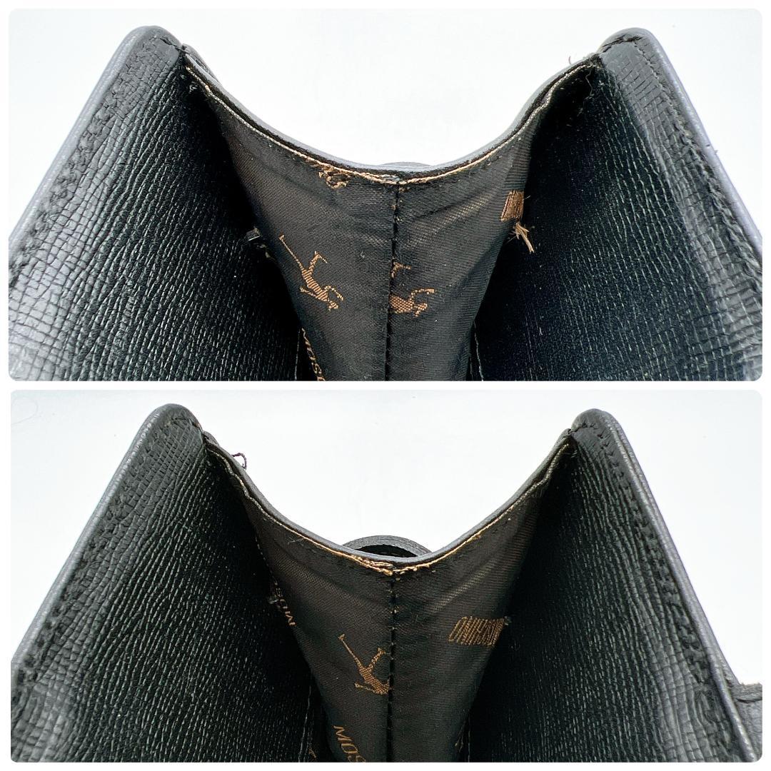 Moschino レザー ロゴプレート トートバッグ ブラック f649