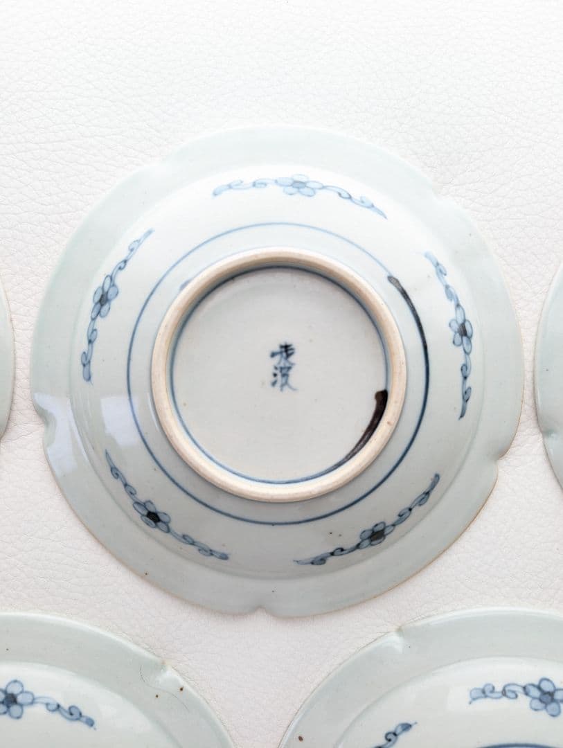 【5客セット】佐藤走破 作 染錦 花文 皿 5.5寸 食器陶器